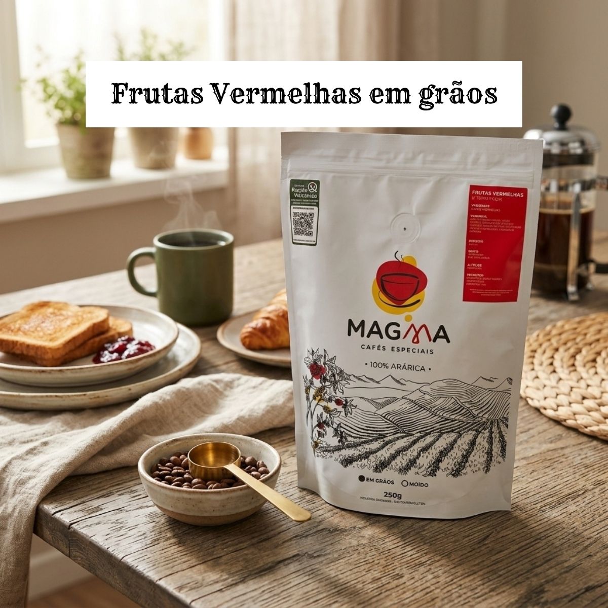 Café Especial em Grãos Frutas Vermelhas 250g  100% Arábica