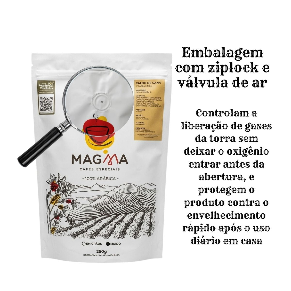 Café Especial Magma Caldo de Cana Moído 250g 100% Arábica