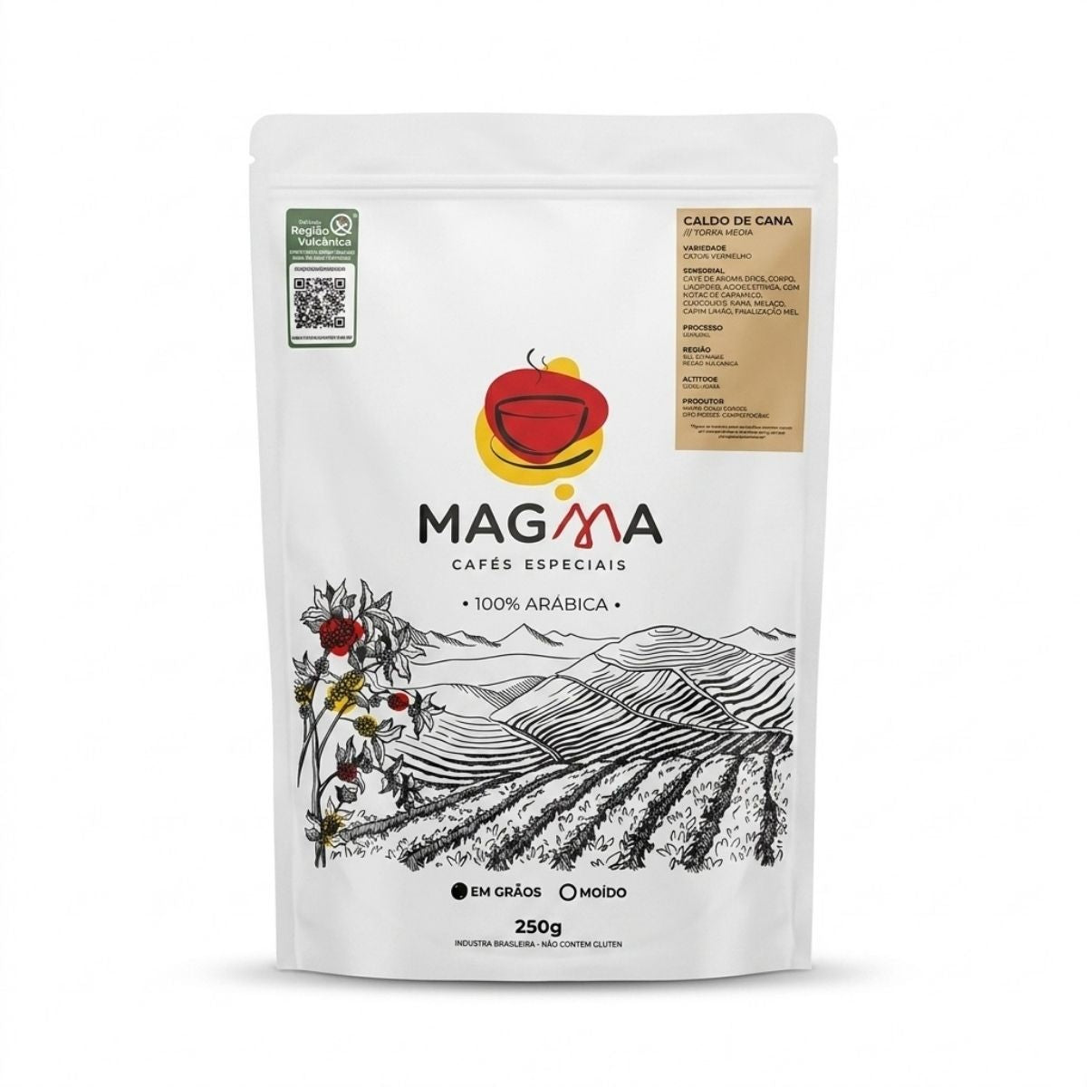 Café Especial Magma Caldo de Cana Grãos 250g 100% Arábica