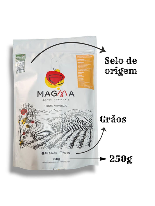 Café Especial Magma Moca Laranjeira GRÃOS - 250g - 100% Arábica