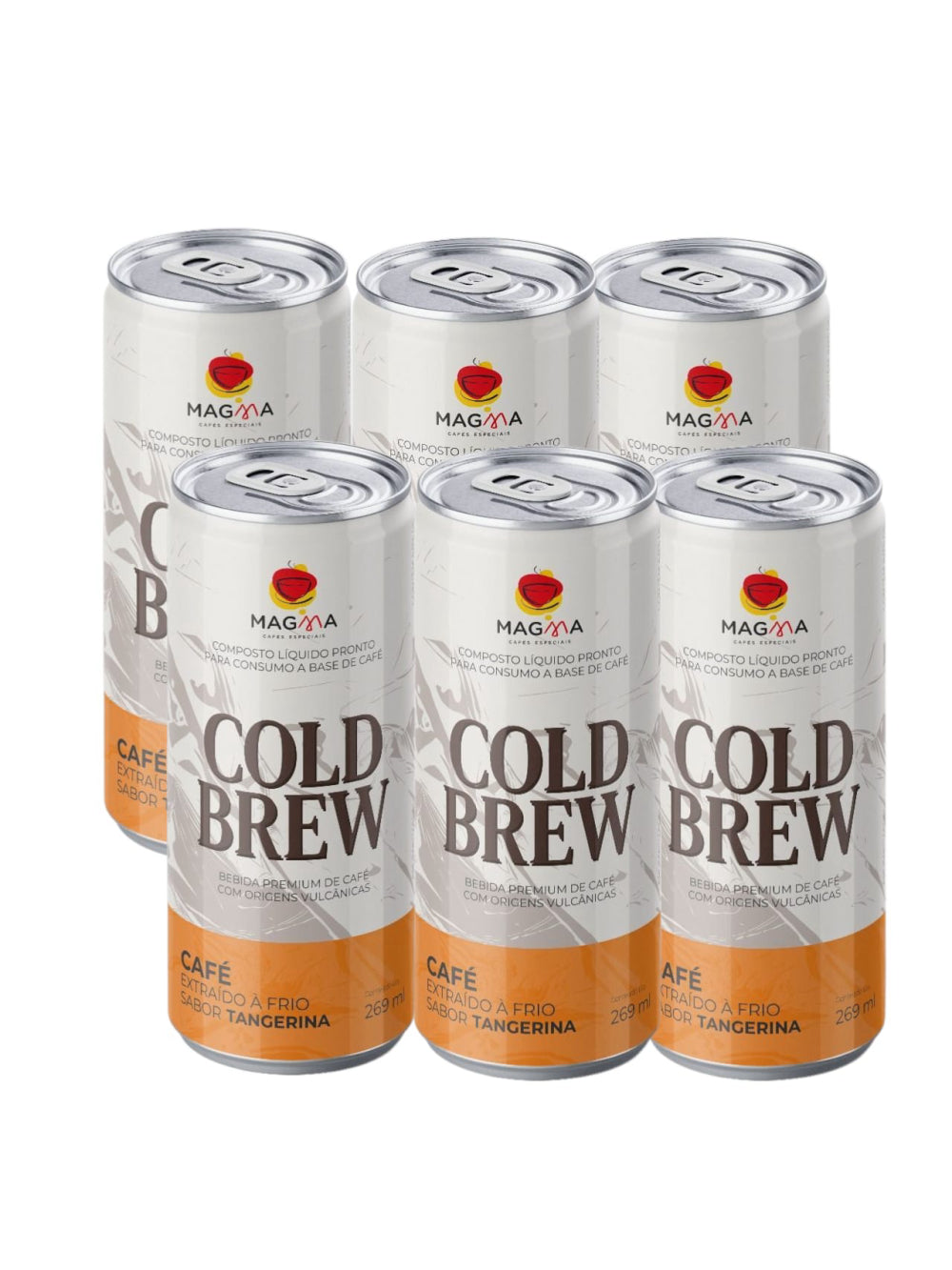 Cold Brew Magma Cafés sabor Tangerina - Kit com 6 unidades