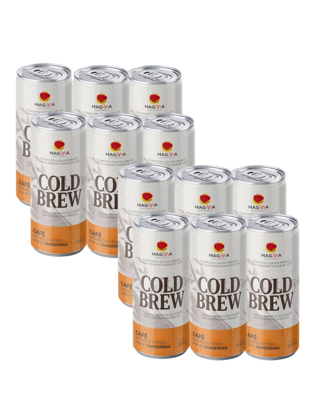 Cold Brew Magma Cafés sabor Tangerina - Pack com 12 unidades