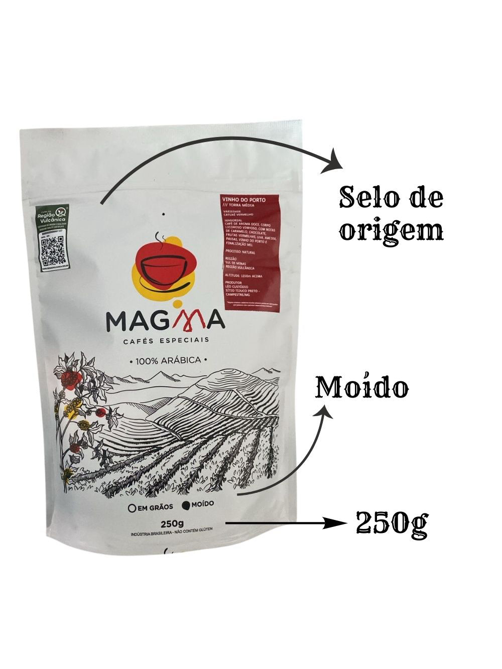 Café especial Vinho do Porto  MOÍDO  250g 100% Arábica