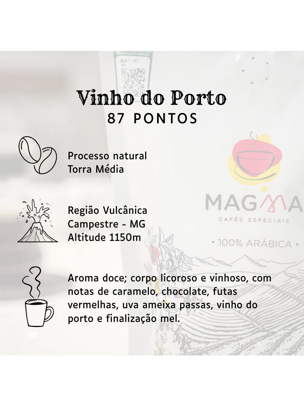Café especial Vinho do Porto  MOÍDO  250g 100% Arábica
