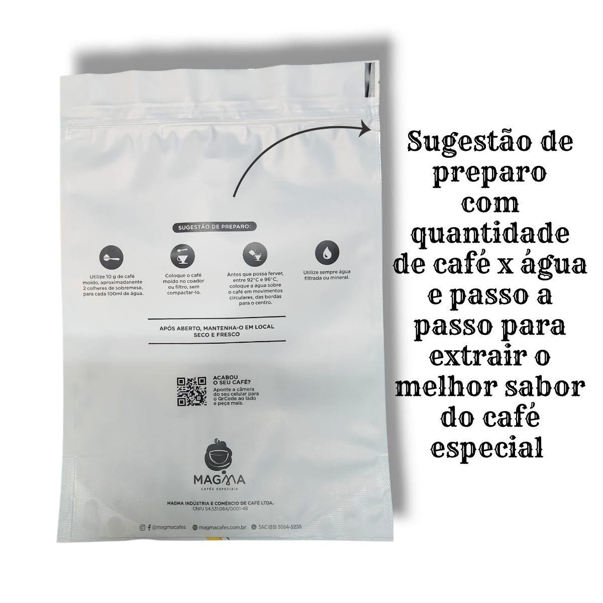 Café Especial Magma Chocolate Grãos 500g 100% Arábica