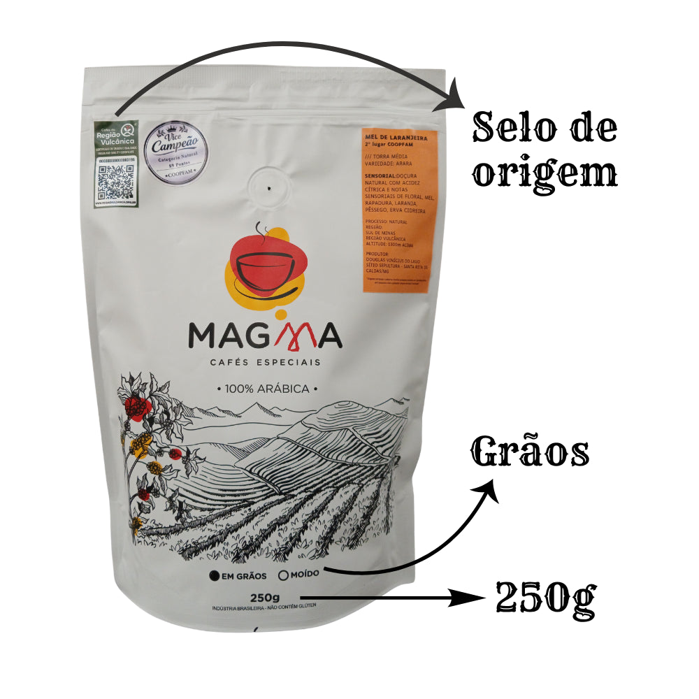 Café Especial 89 pontos Mel de Laranjeira em Grãos 250g
