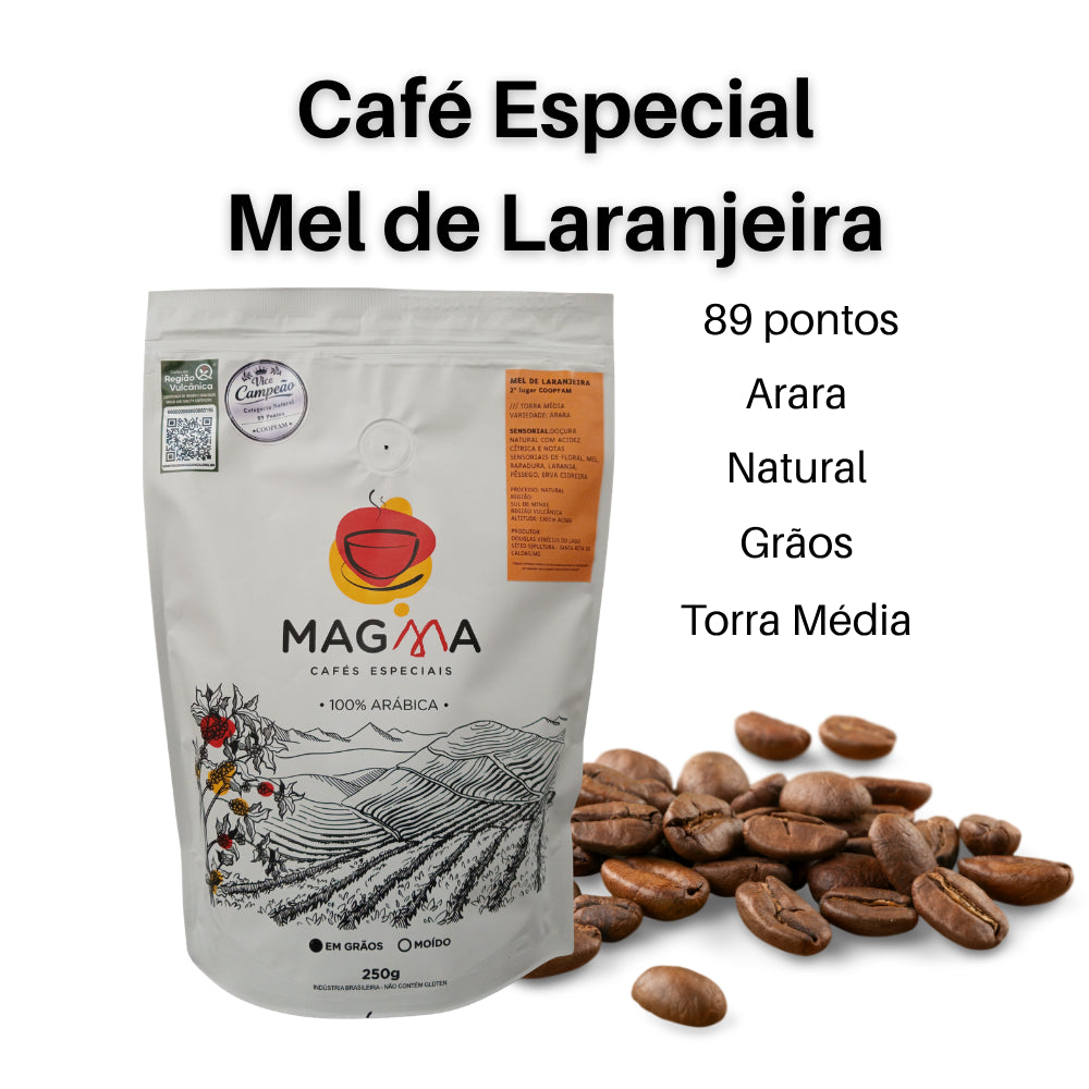 Café Especial 89 pontos Mel de Laranjeira em Grãos 250g