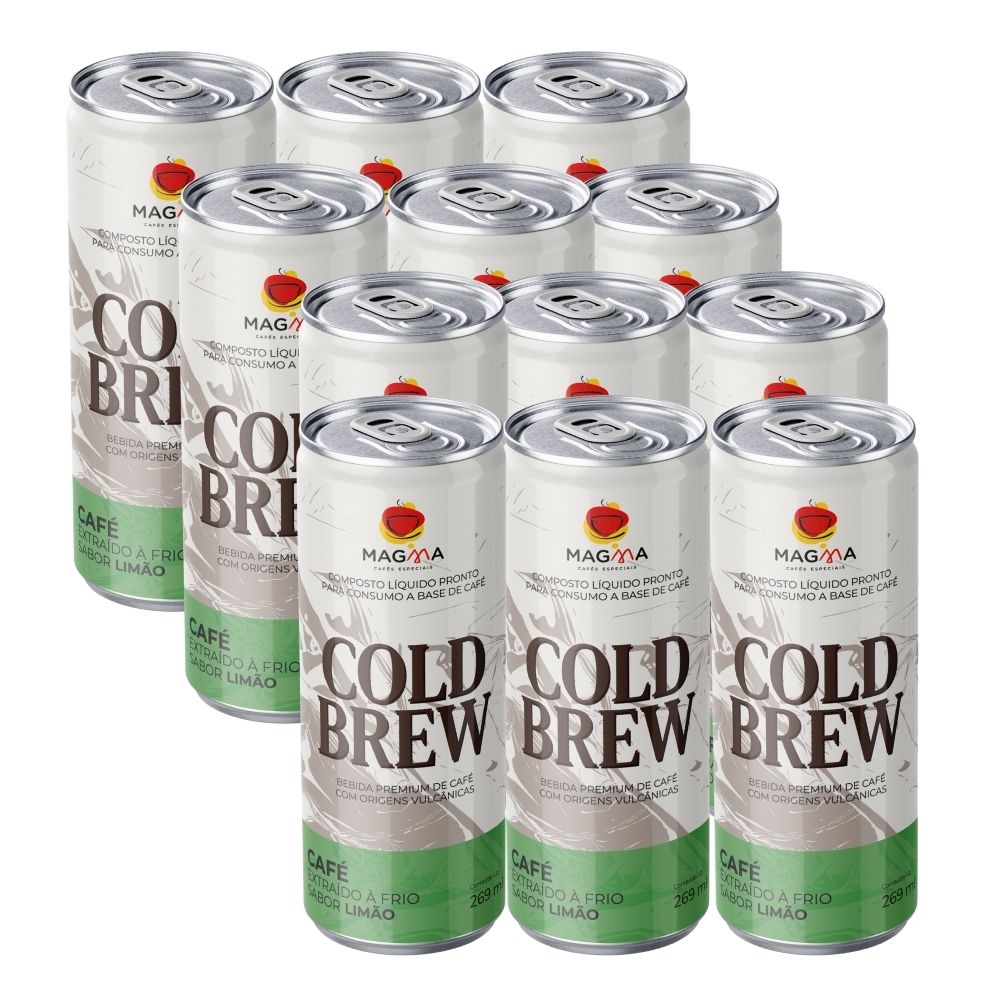 Cold Brew Magma Cafés sabor Limão Pack com 12 unidades
