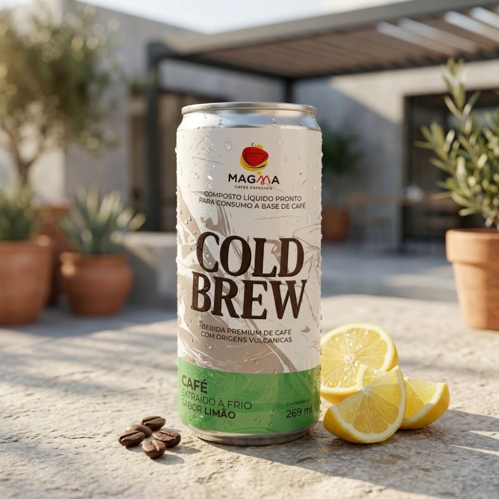Cold Brew Magma Cafés sabor Limão Kit com 3 unidades