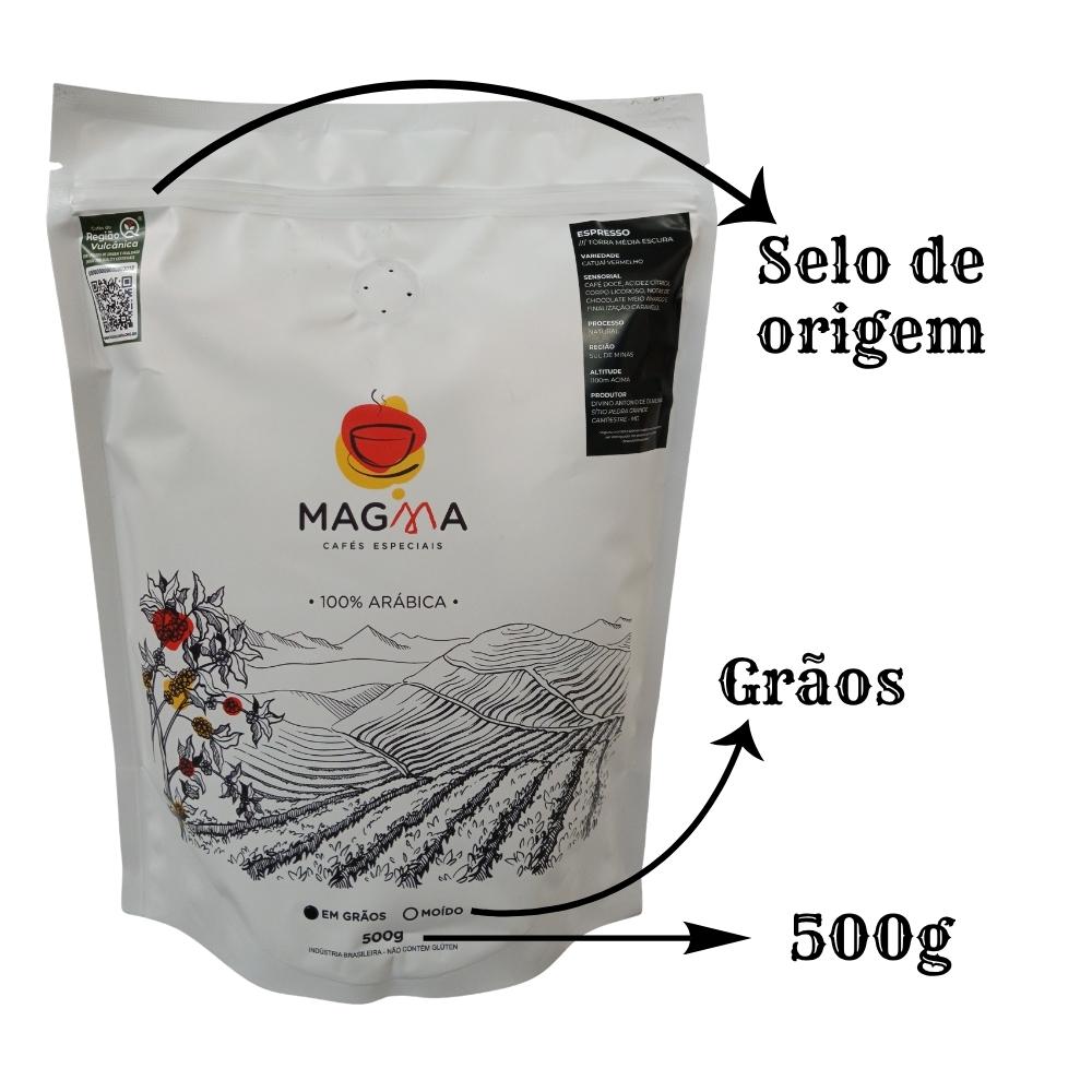 Café Especial Magma Espresso GRÃOS 500g 100% Arábica