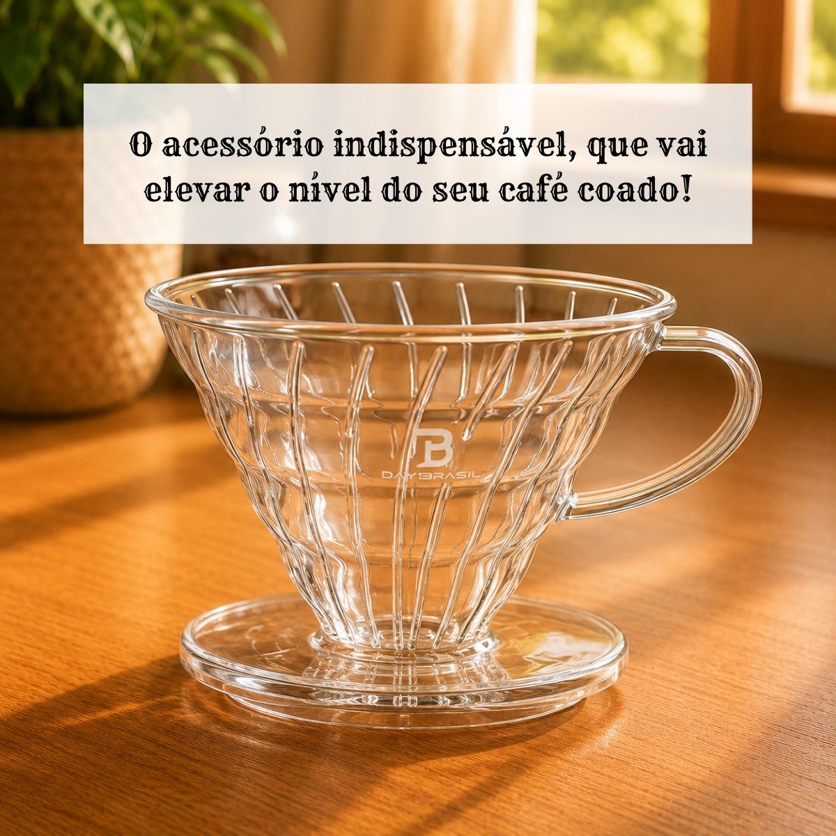 Suporte para Filtro de café Cônico V60 Tamanho 02 com colher dosadora