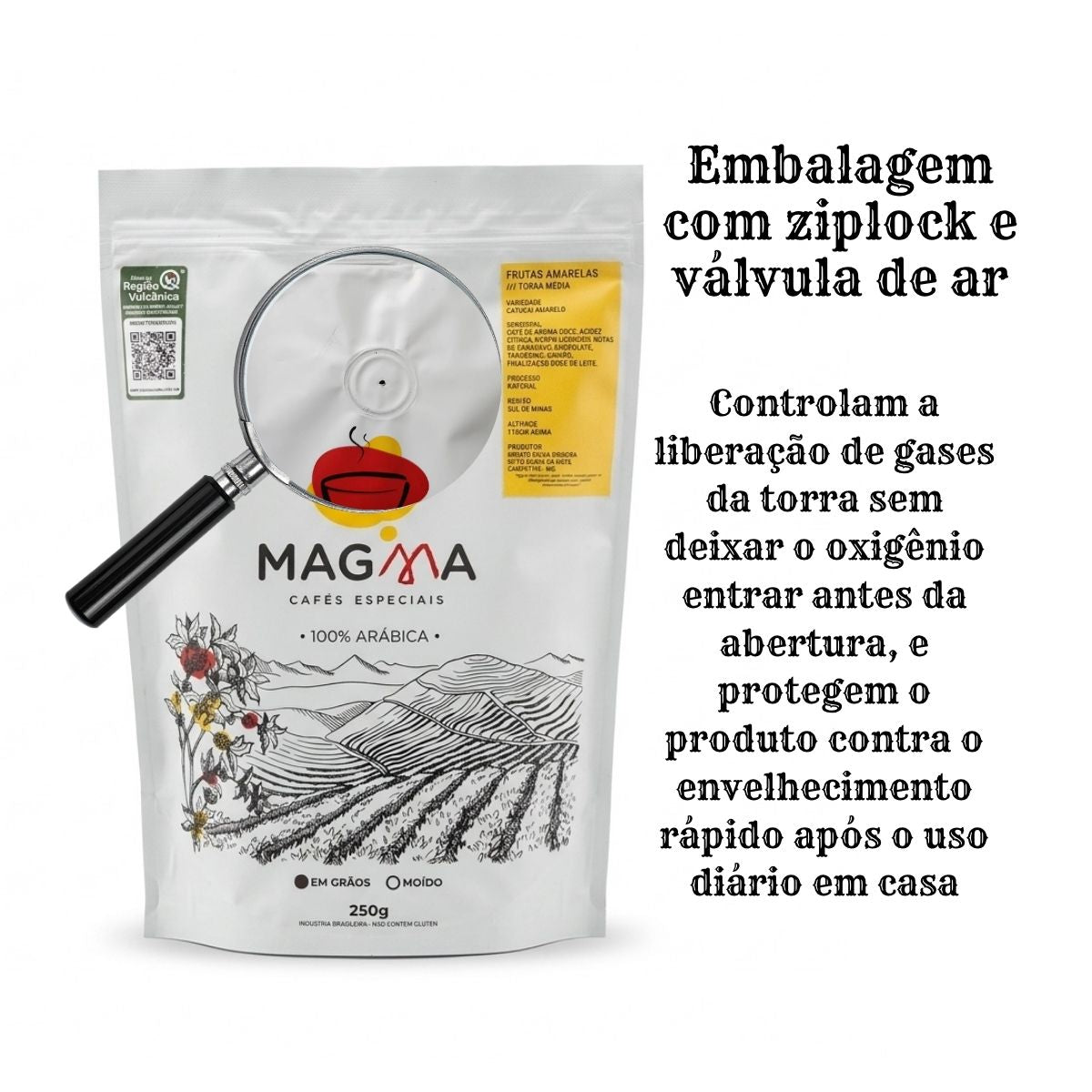 Café Especial Frutas Amarelas Grãos 250g 85,5 Pontos 100% Arábica