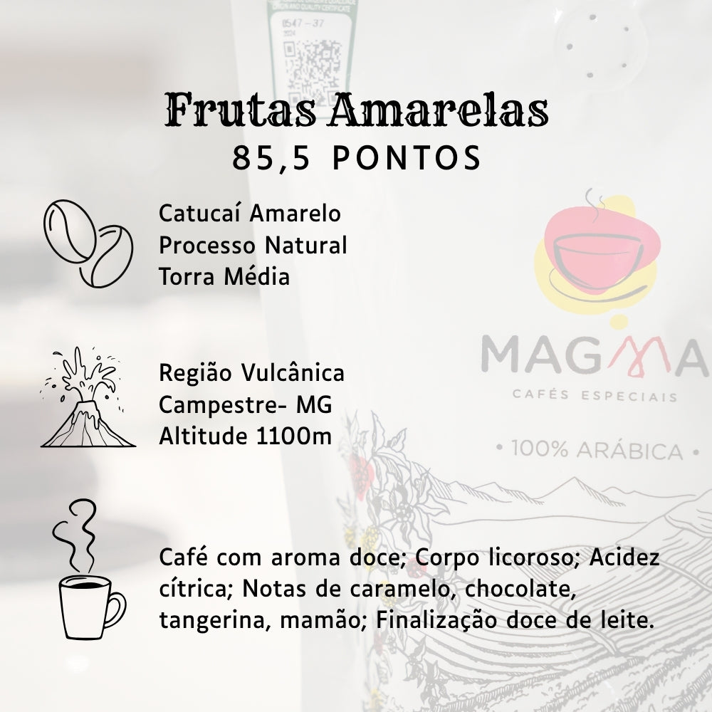 Café Especial Frutas Amarelas Moído 250g | 85,5 Pontos 100% Arábica
