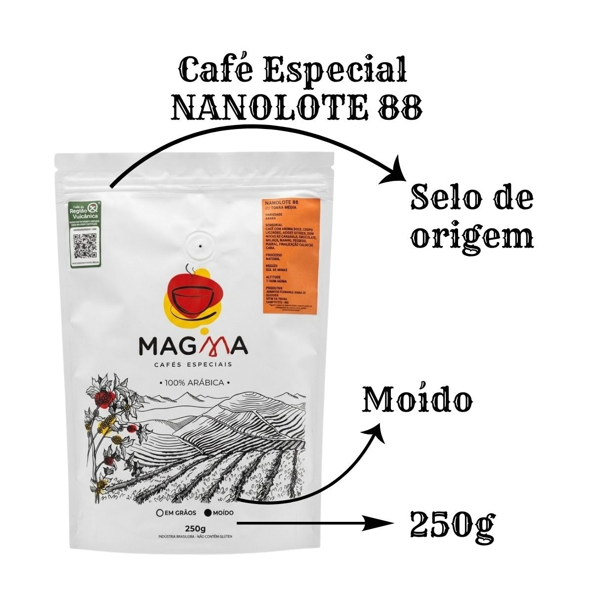 Café Especial Nanolote 88 Pontos Moído | 250g 100% Arábica