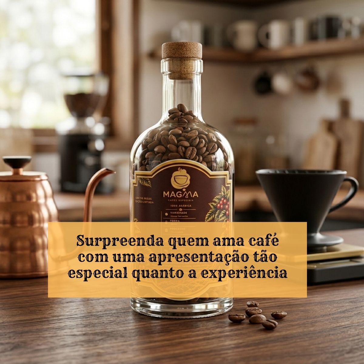 Café Especial Magma Edição Limitada 300g Café Fermentado em Grãos na Garrafa 87 Pontos
