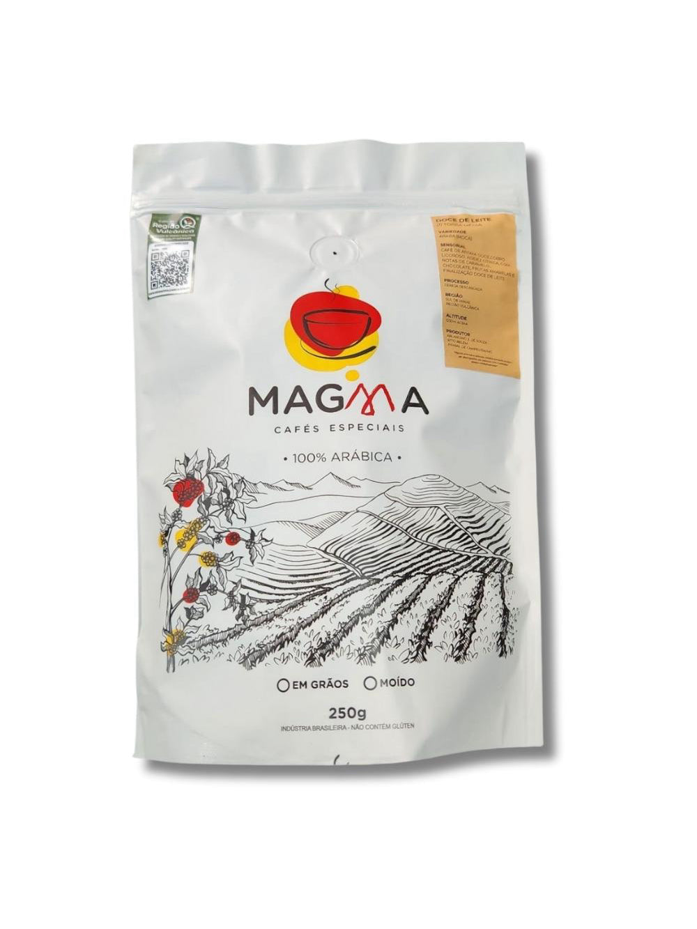 Café especial DOCE DE LEITE GRÃOS 250g 100% Arábica