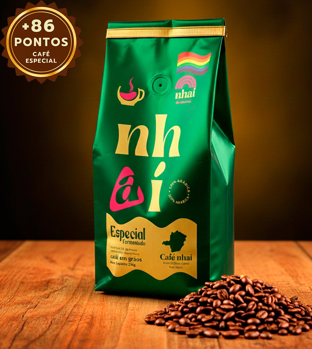 Café Especial +86 Pts Nhaí 250g Em Grãos Sul De Minas Gerais