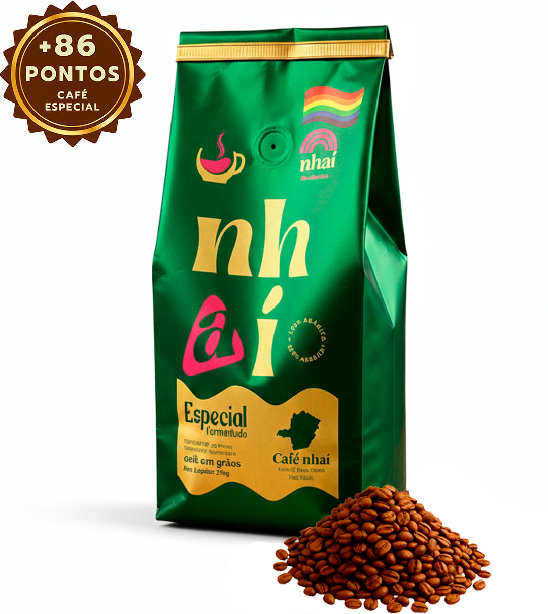 Café Especial +86 Pts Nhaí 250g Em Grãos Sul De Minas Gerais