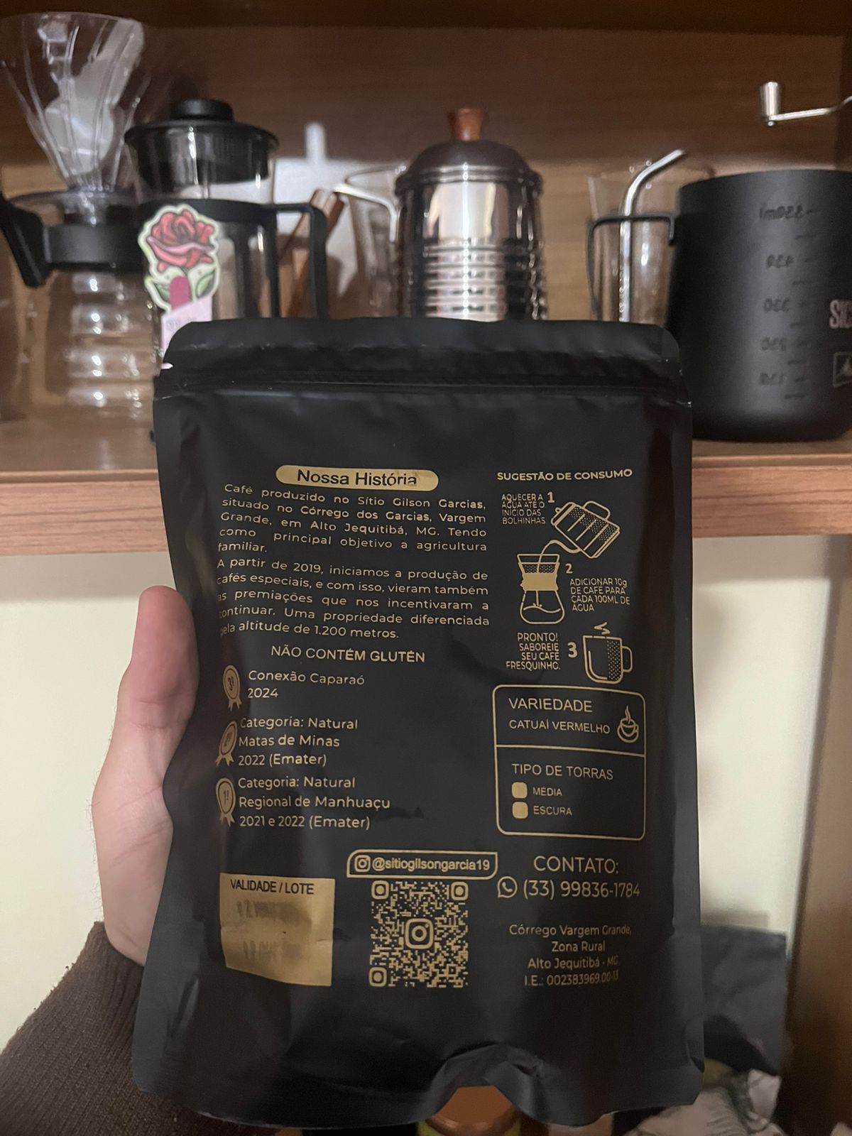 Café especial Sítio Gilson Garcia 250g em grãos
