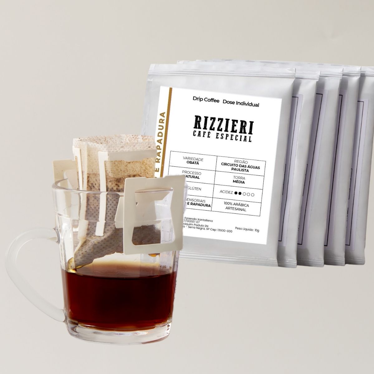 Café Obatã Dripp Coffe 10un Caramelo e Rapadura Rizzieri Café