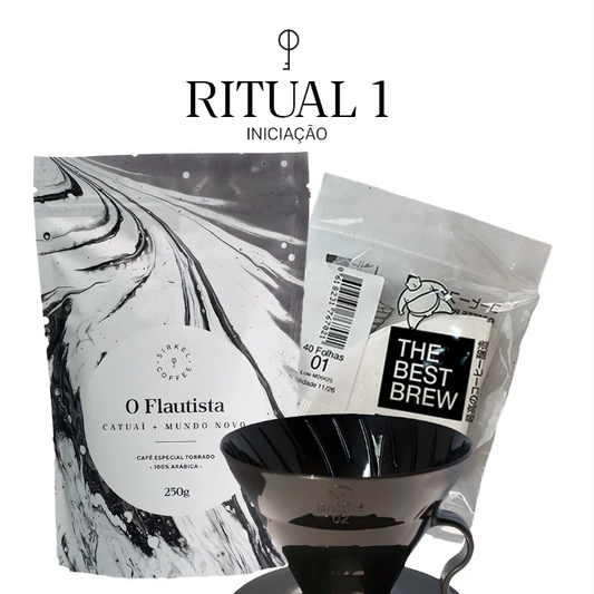 Kit Ritual 01 Iniciação | O Flautista 250g + Suporte V60 02 e Pacote de Filtros V60