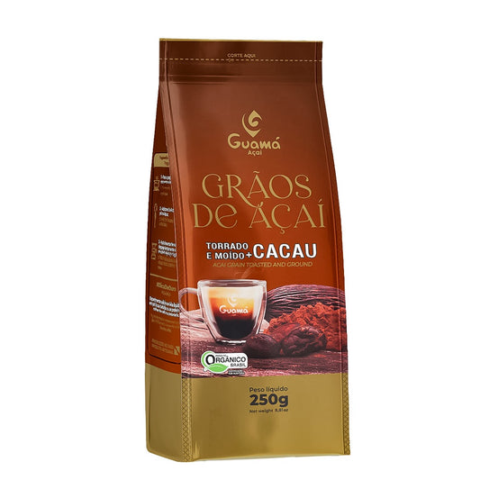 Grãos de açaí torrado e moído com cacau 250g Guamá Polpas