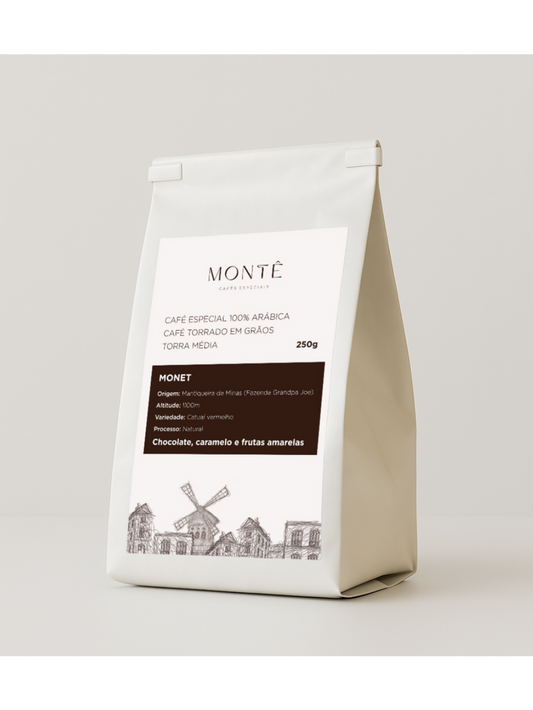 Café Especial Em Grãos Torra Média 100% Arábica  Monet 250g