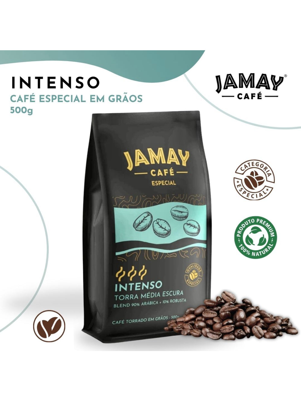 JAMAY Café Intenso GRÃOS Sachê 500g