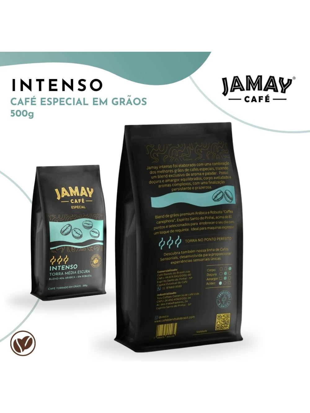 JAMAY Café Intenso GRÃOS Sachê 500g