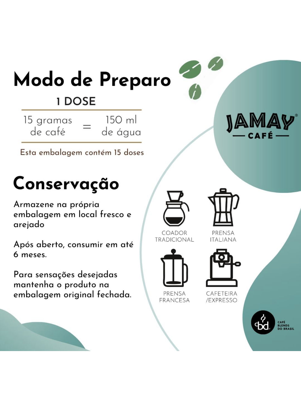 JAMAY Café Intenso GRÃOS Sachê 500g