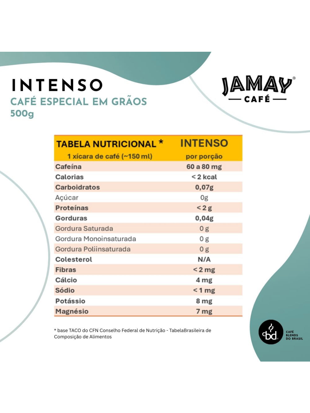 JAMAY Café Intenso GRÃOS Sachê 500g