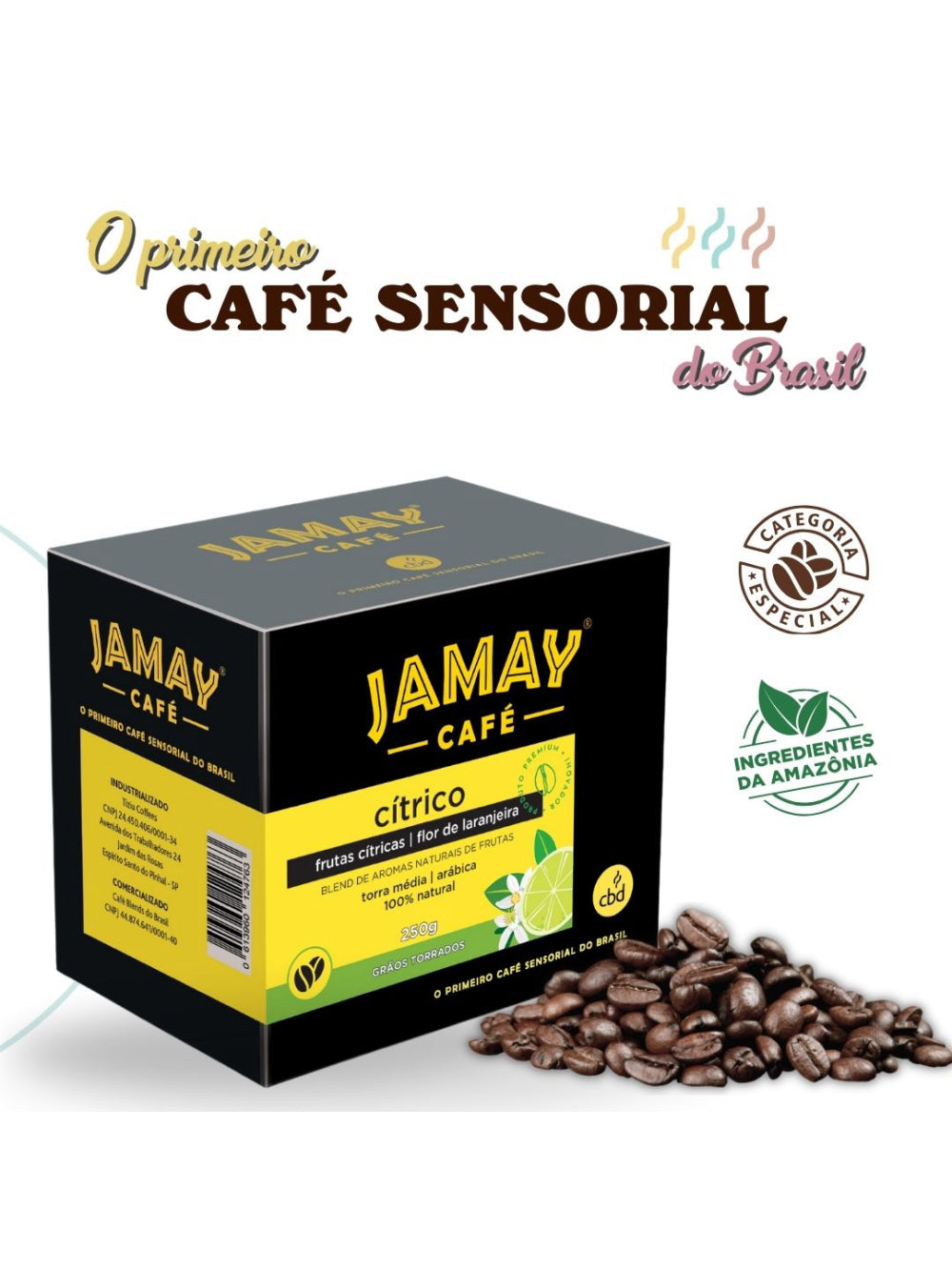 JAMAY Café Cítrico GRÃOS Sachê 250g