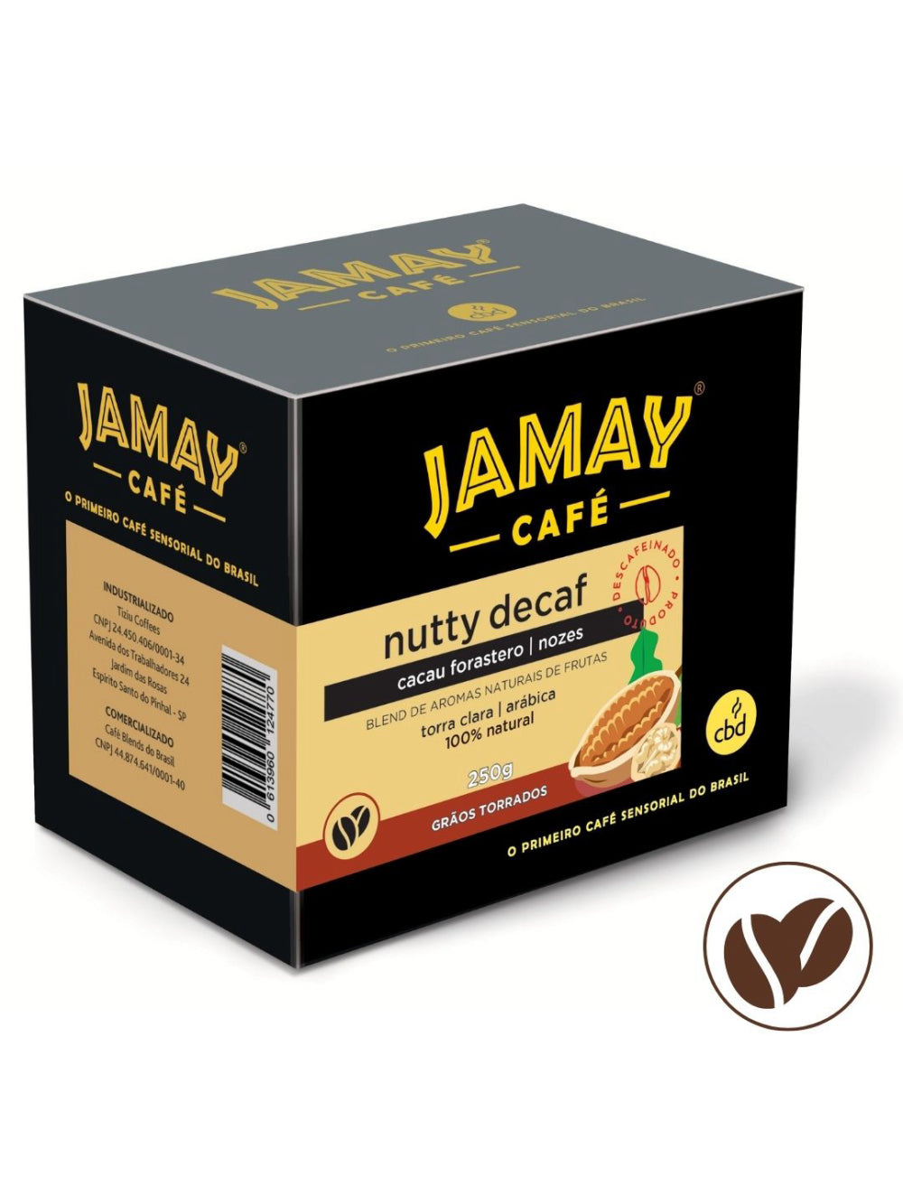 JAMAY Café Nutty DECAF Descafeinado GRÃOS Sachê 250g