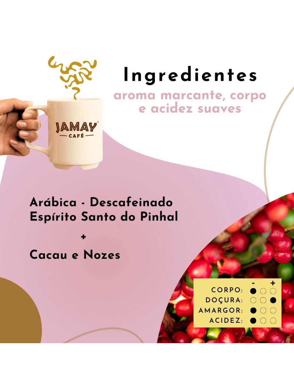JAMAY Café Nutty DECAF Descafeinado GRÃOS Sachê 250g