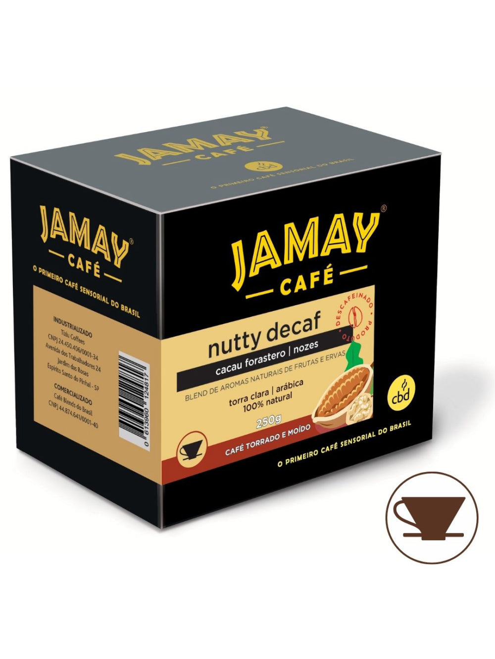 JAMAY Café Nutty DECAF MOÍDO Sachê 250g