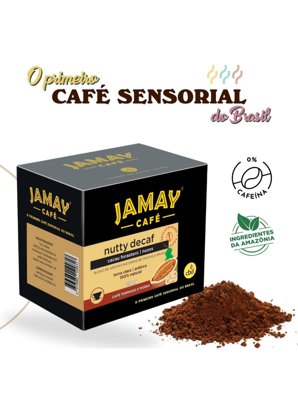 JAMAY Café Nutty DECAF MOÍDO Sachê 250g