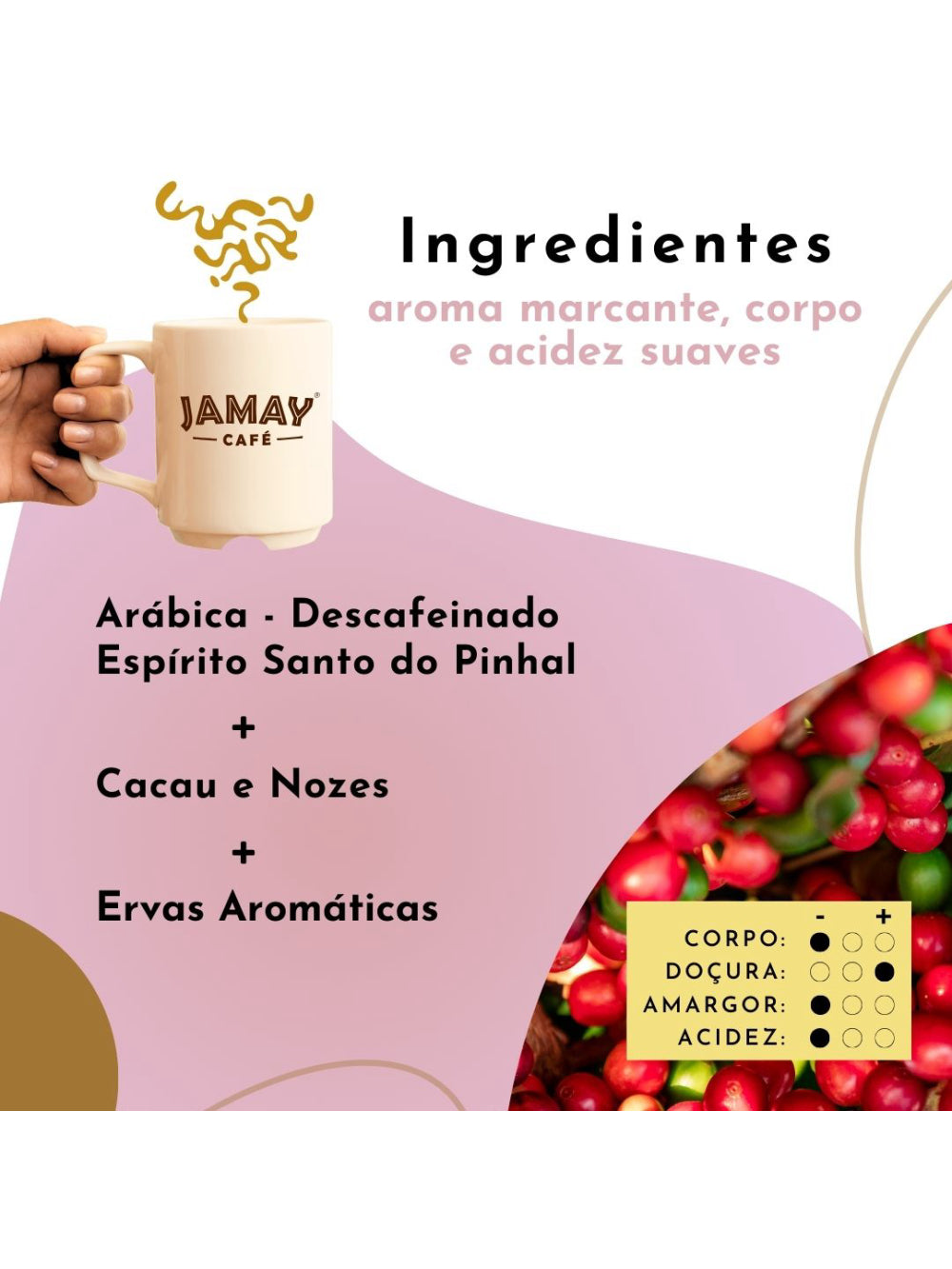 JAMAY Café Nutty DECAF MOÍDO Sachê 250g