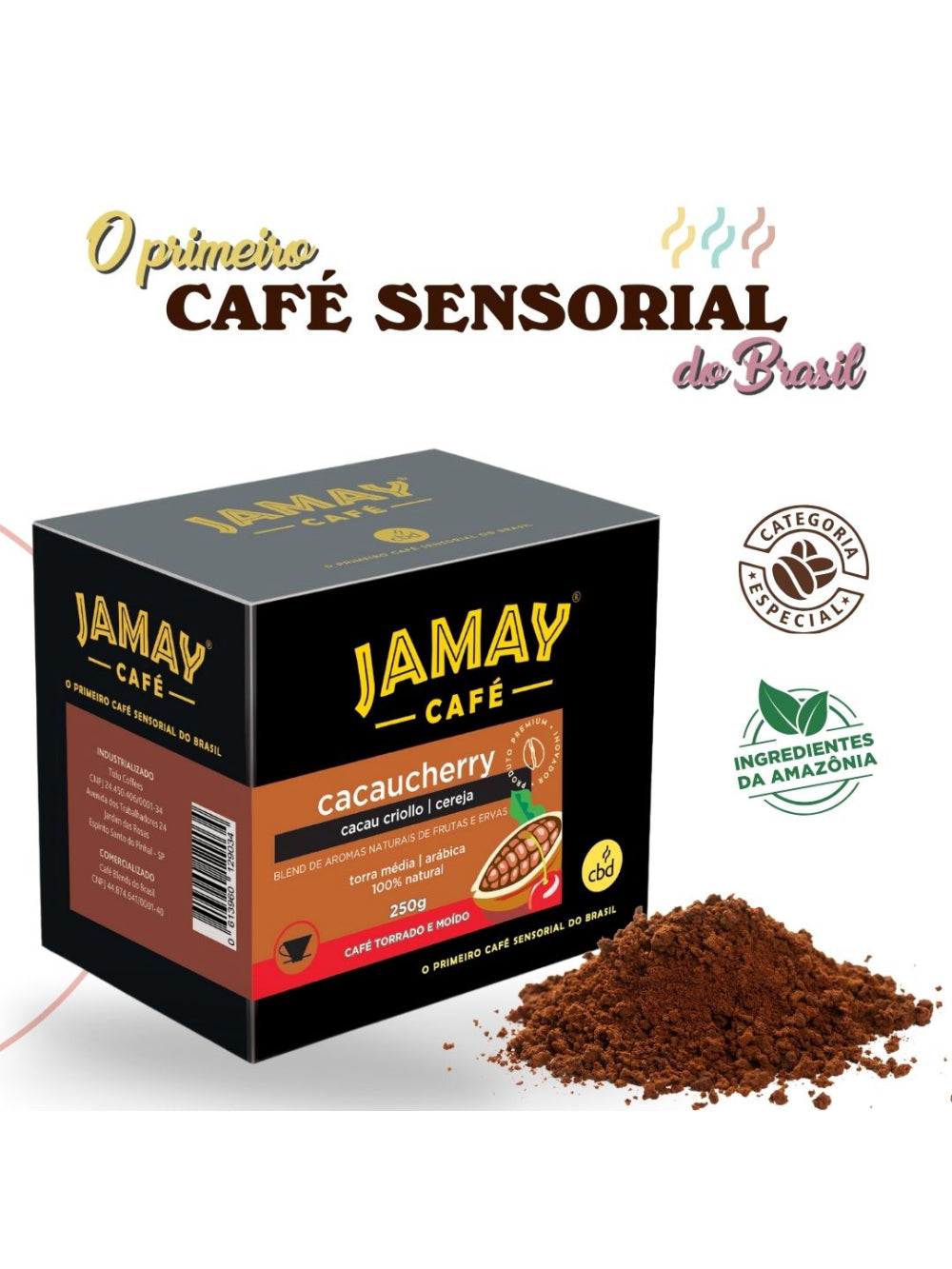 JAMAY Café CacauCherry MOÍDO Sachê 250g