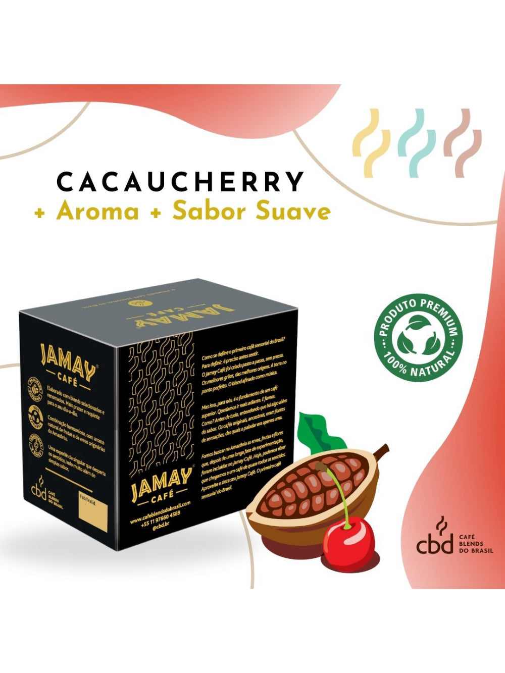 JAMAY Café CacauCherry MOÍDO Sachê 250g