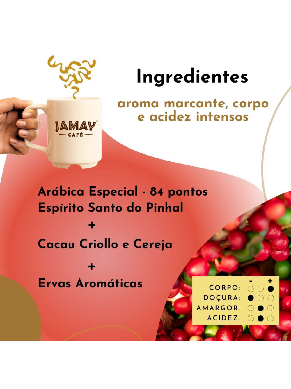 JAMAY Café CacauCherry MOÍDO Sachê 250g
