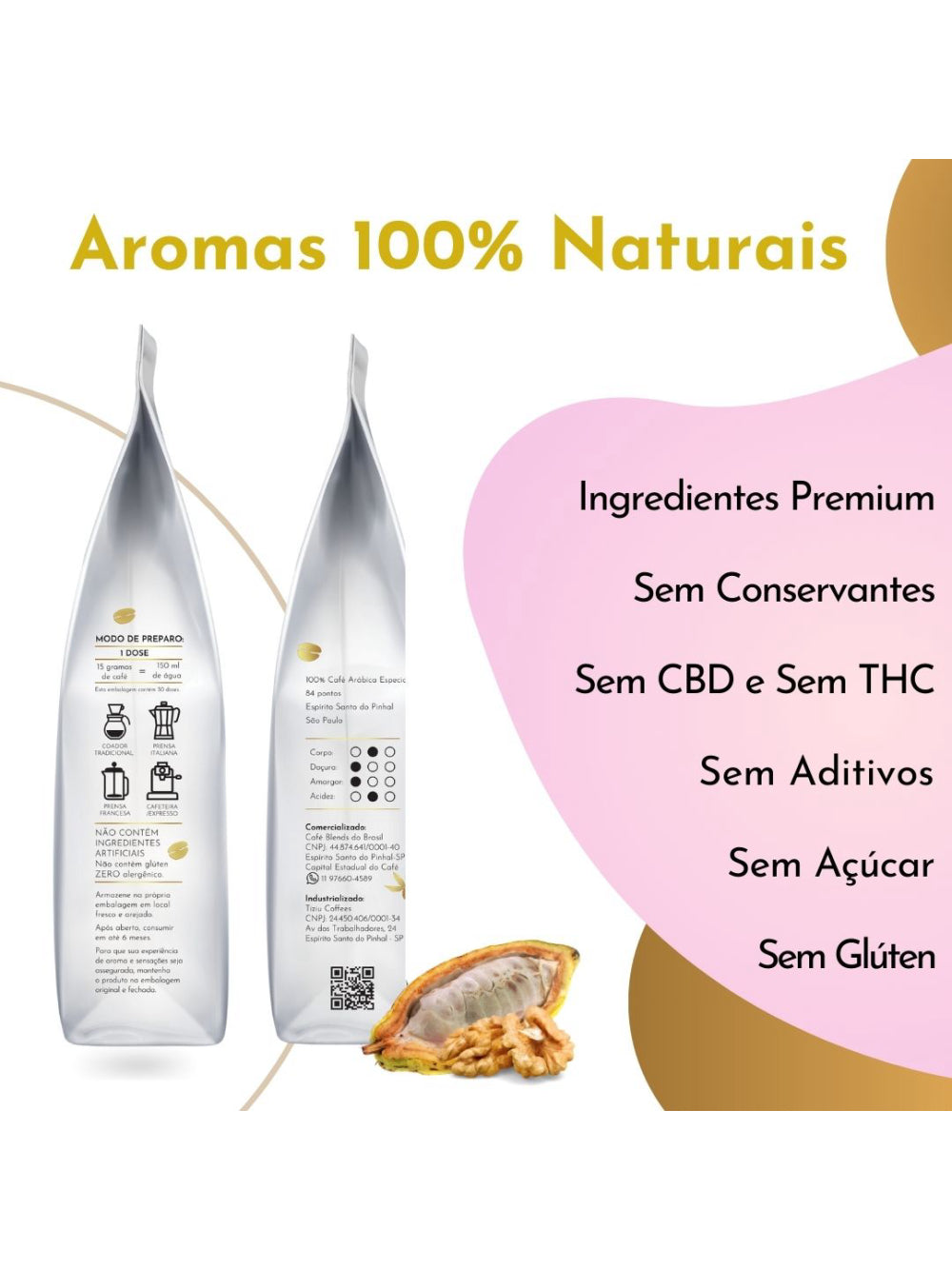Café Berry White DECAF Descafeinado GRÃOS Sachê 500g