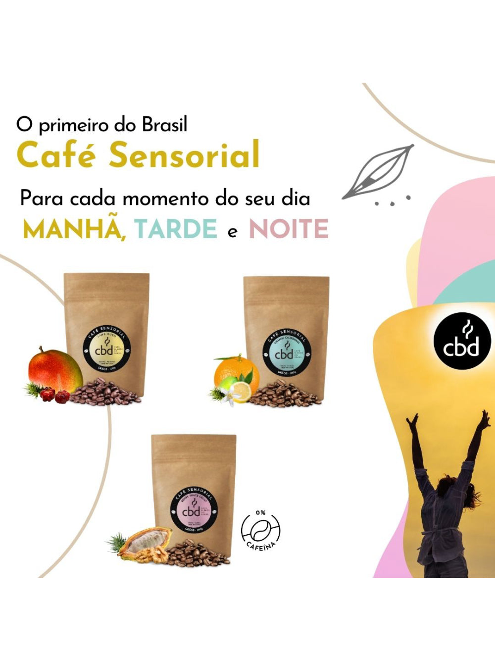 Kit Café Sensorial GRÃOS Manhã Tarde Noite 3 x 100g Caixa 300g