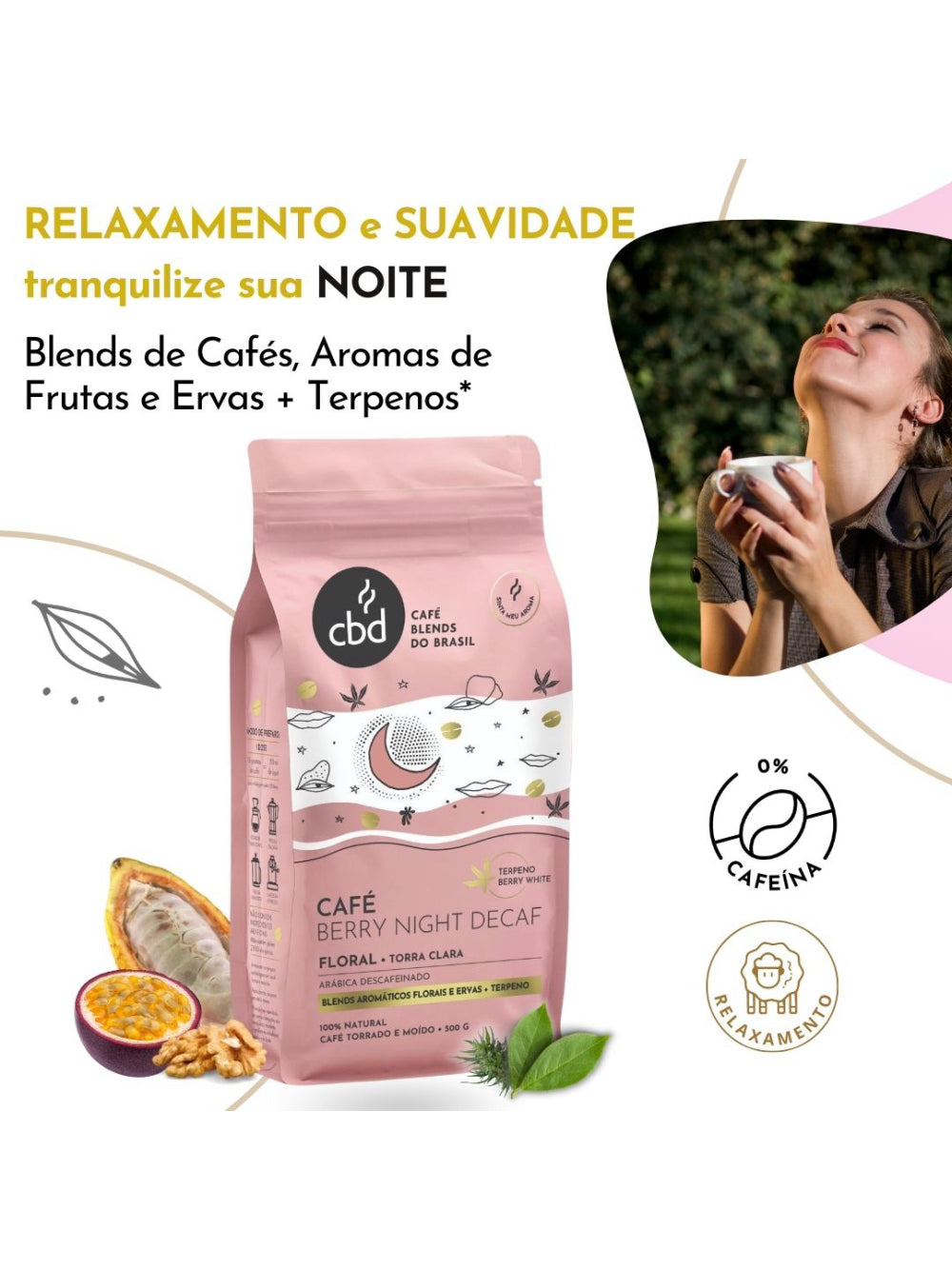 Café Berry Night DECAF Descafeinado MOÍDO Sachê 500g
