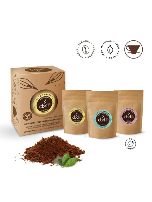 Kit Café Sensorial MOÍDO Manhã Tarde Noite 3 x 100g Caixa 300g