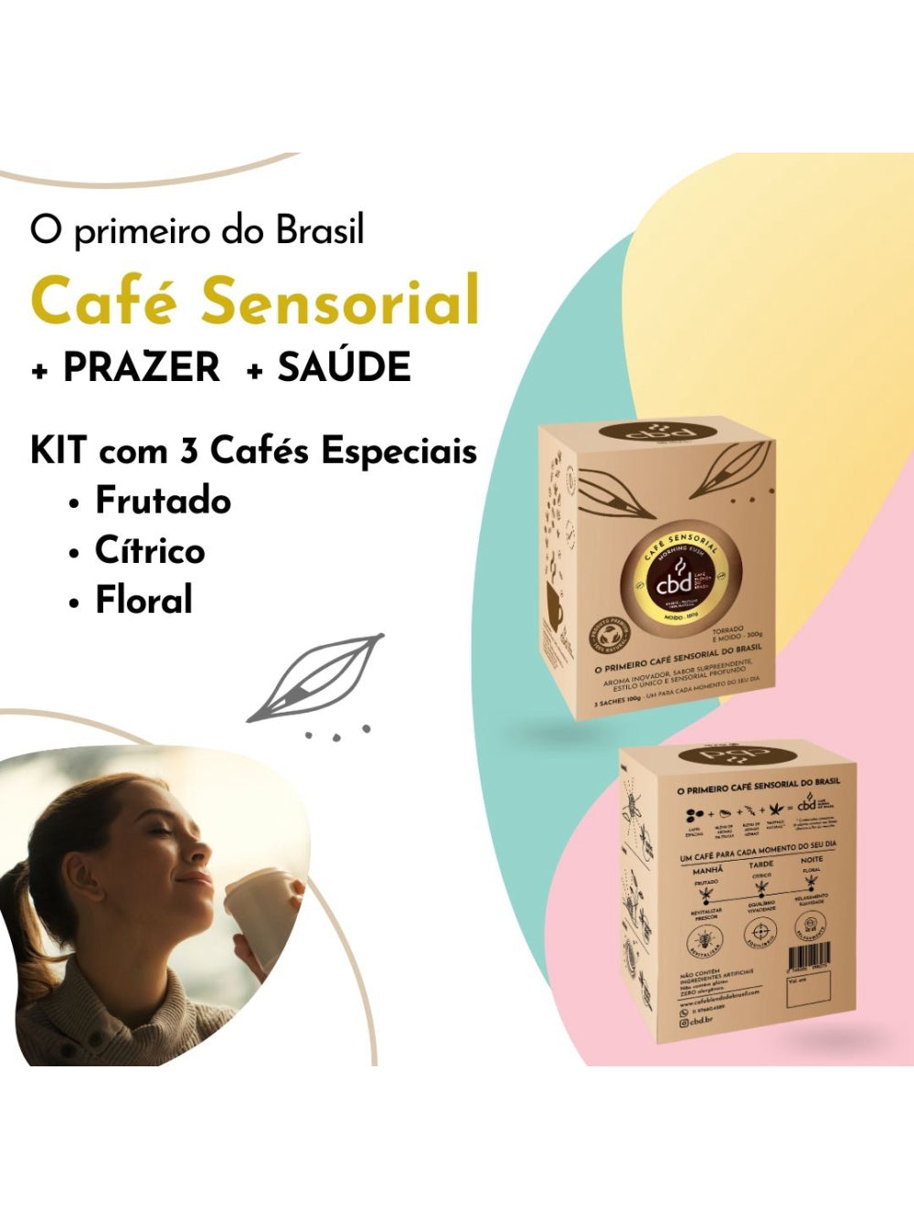 Kit Café Sensorial MOÍDO Manhã Tarde Noite 3 x 100g Caixa 300g