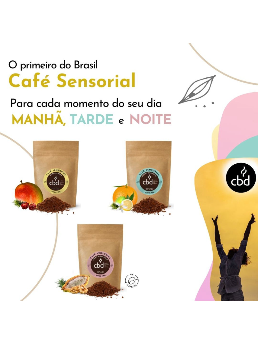 Kit Café Sensorial MOÍDO Manhã Tarde Noite 3 x 100g Caixa 300g