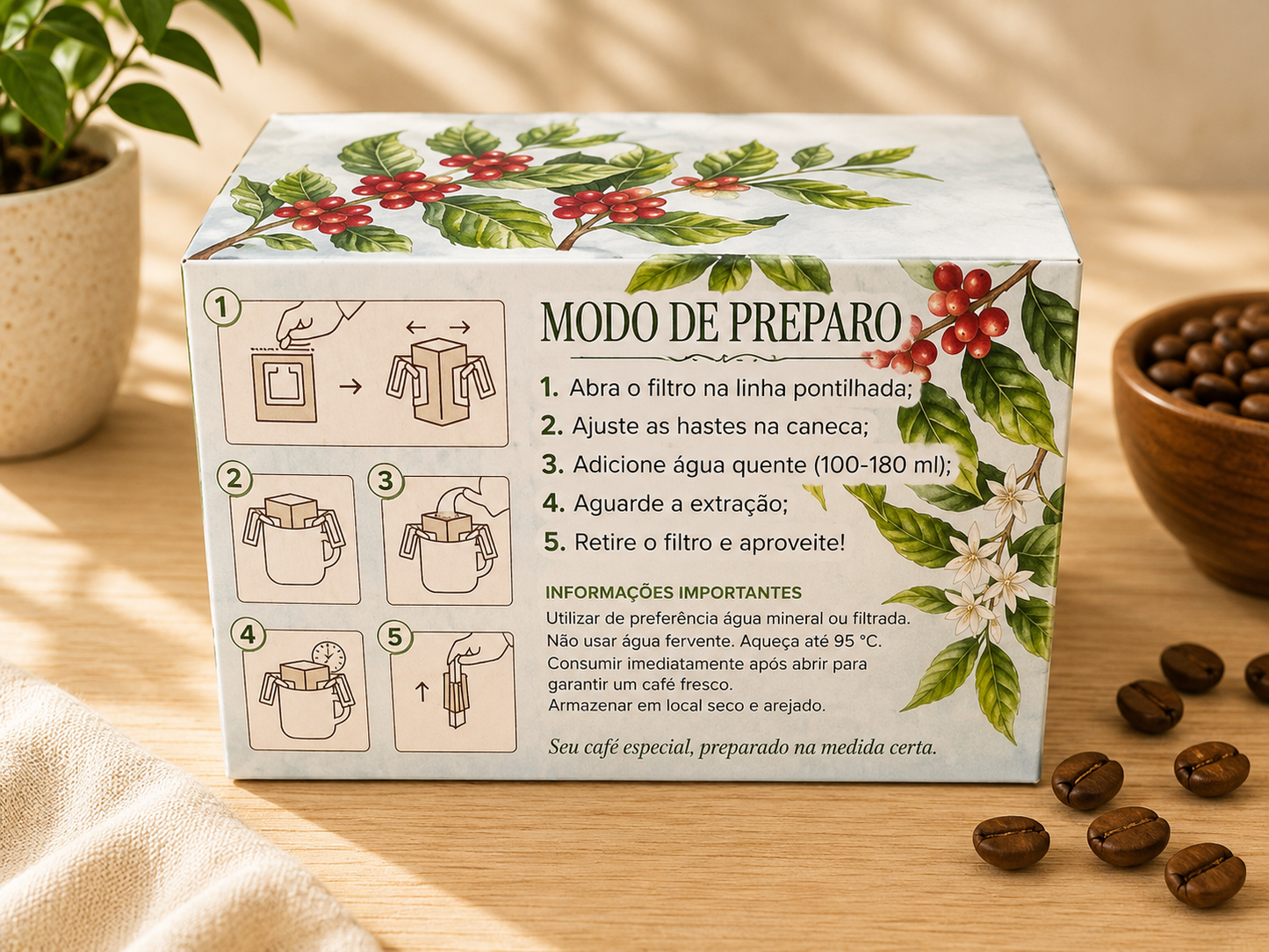 Drip Coffee Premium torra média 10 unidades Vamos Tomar Um Café