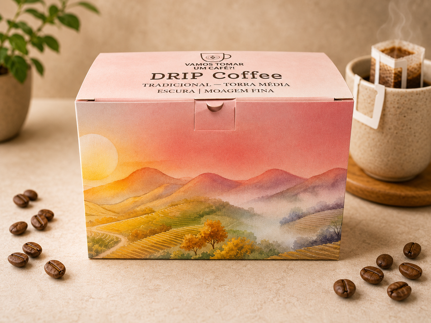 Drip coffee tradicional 10 unidades Vamos Tomar Um Café