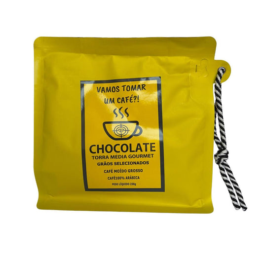 Café torra média gourmet moído chocolate Vamos Tomar Um Café 250g