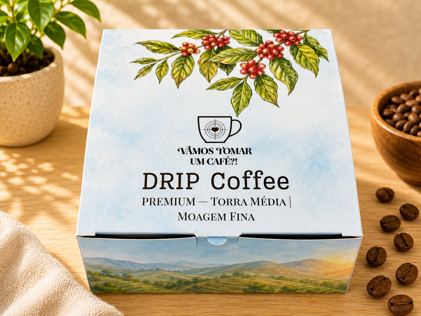 Drip Coffee Premium torra média 10 unidades Vamos Tomar Um Café